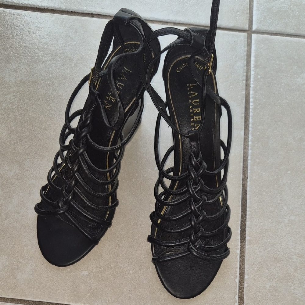 Lauren Ralph Lauren Black Strappy Sandals